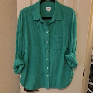 J. Crew Factory Green Button Down Shirt